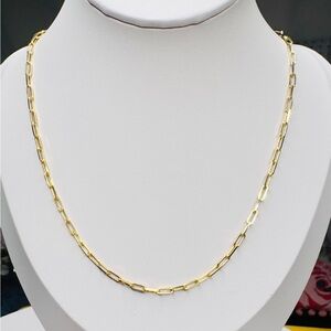 18K Gold Paperclip & Sterling Chain Necklace